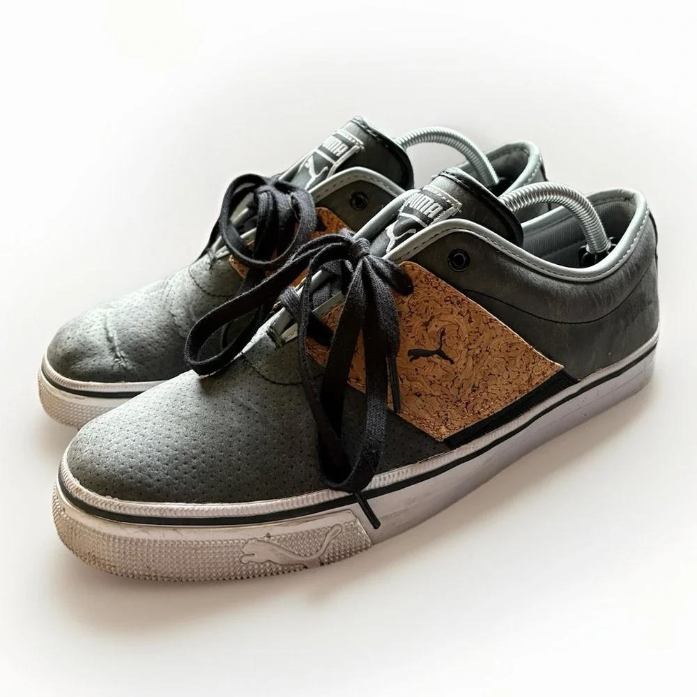 Puma El Ace L Handcraft Mens Shoes Sneakers 357096 01 Size 10 Canvas Cork - Picture 1 of 8